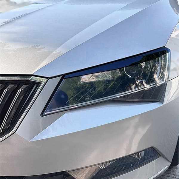 Bil Glans Sort Forlygte Øjenbryn Trim Cover til Superb B8 2016-2018 Styling