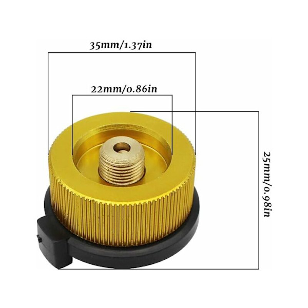 2 stk Camping Gassflaske Adapter Gass Konverteringshode Adapter Dyse Tilkobling Gasskomfyrventil Butanbeholder Adapter Skru På