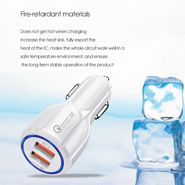 Bowlingklot Billaddare 6A Halo Dubbel USB Laddning Multifunktion - Svart