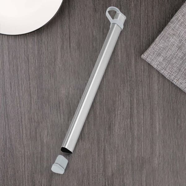 Oppbevaringsrør for spisepinner i aluminiumlegering, grå, uten spisepinner