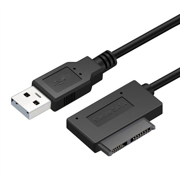 5X USB PC 6P+7P CD DVD Rom SATA till 2.0 Adapter Slimline Sata 13 Pin Konverter Drive Kabel för Laptop Dator
