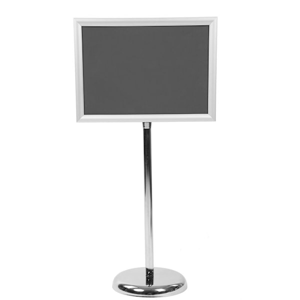 A3 Justerbar Menu Opslagstavl Holder, Sølv Gulvstående Poster Holder (Ret Vinkel)