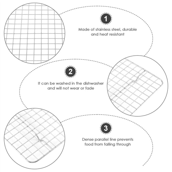 Avkjølingsrist for baking med rustfritt stål grove gitter Multi-Purpose Ovn