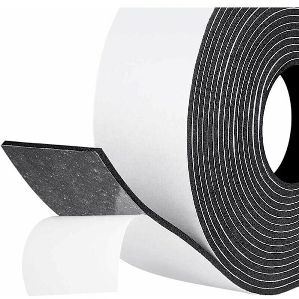 Selvklebende tetningslist i lyddempende gummi for vinduer, dører, garasjer, dusjer, 50 mm x 3 mm x 5 m, anti-kulde, støtdempende beskyttelse, skap, møbler