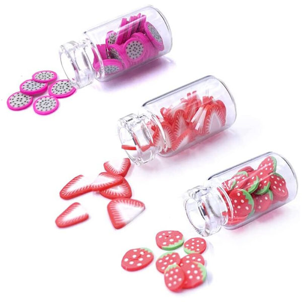 30 stk. 1:12 Dukkehuss Mini Madglas Glasflaske Dukkehuss Køkken Dekoration Mini Frugt Simulation Slik Snack Model
