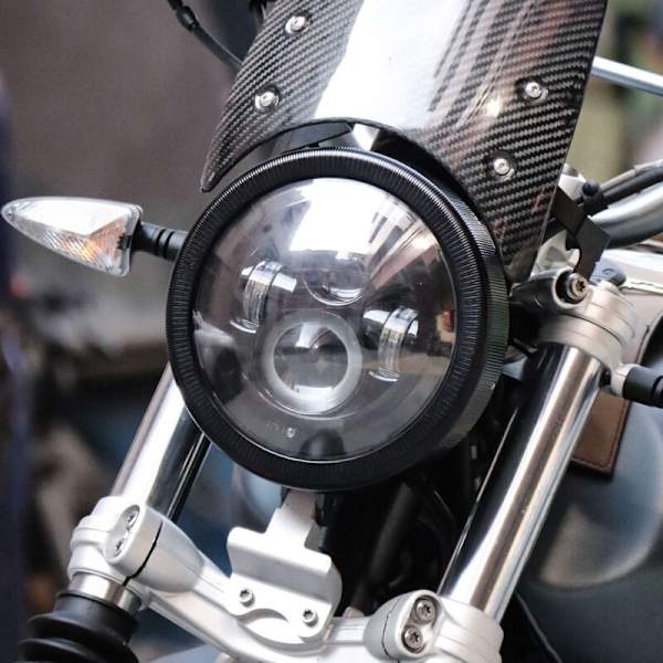 Motorcykel 7 Tommer Burst Forlygte Trim Ring Dæksel CNC Aluminium Speedometer Måler til R Nine T B