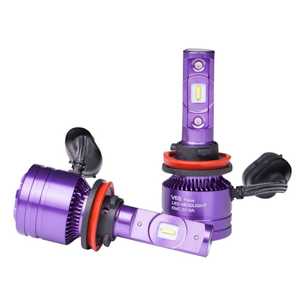2 kpl/sarjaa V6S H8 H9 H11 -ajovalot/ 6000k ajovalopolttimo sumuvalon muunnossarja LED