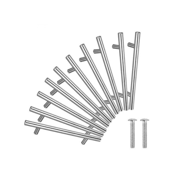 20 st dörrhandtag T-bar kök dörr möbelhandtag i rostfritt stål - C-C 64 mm