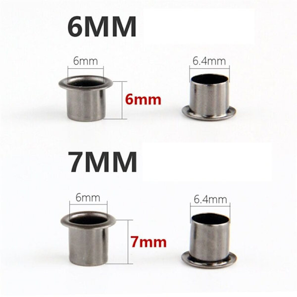 50 stk. DIY Gromets Kydex Skede 6 mm Nitter Håndværktøj Dele Øjehul Punch Værktøjssæt