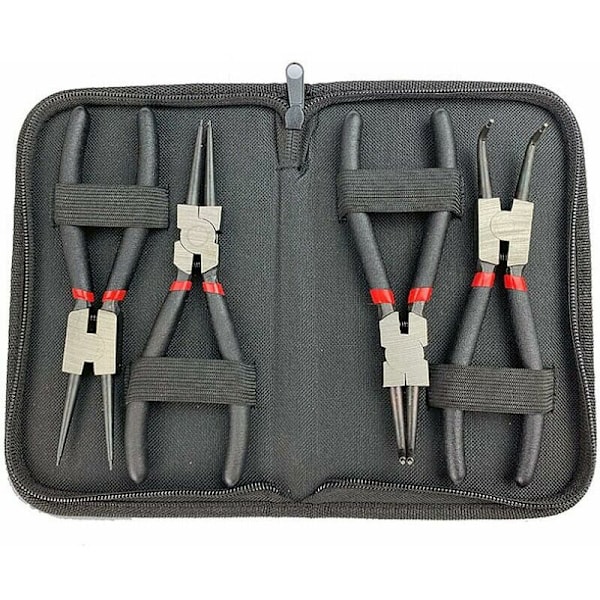 4-pack cirklipstänger 6 tum 150 mm raka böjda inre yttre tångset med förvaringslock halkfritt handtag-DENUOTOP