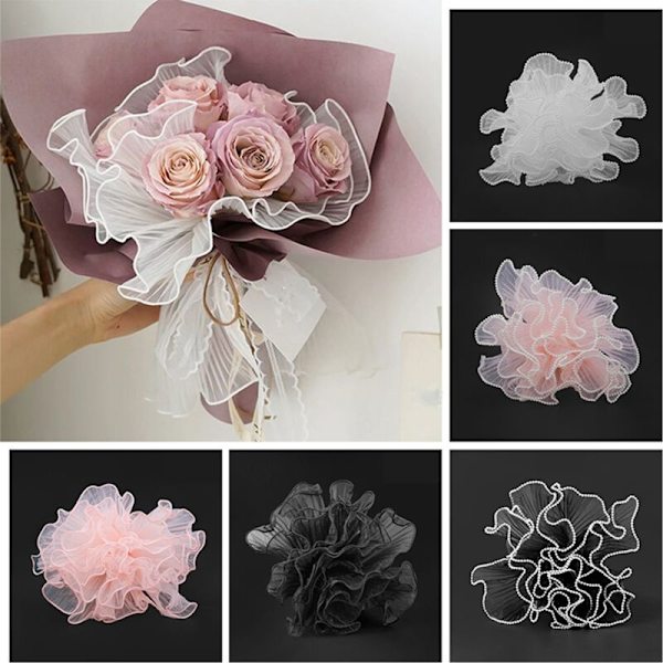 Wave Edge Blomsterförpackning DIY Hantverk Bröllopsfest Alla hjärtans dag Bukett Presentförpackningsmaterial F