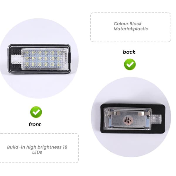 Hvit LED-skiltlys for bil - A3 S3 8P A4 B6 B7 A5 A6 4F A8 S8 C6