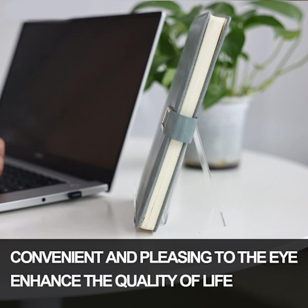 Sæt med 12 Akryl Bogstøtter, Transparent Bogstøtte, Akryl Display Stativ til Bøger, Fotos, Brochurer, Tablets