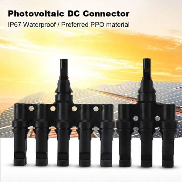 Solcell PV-kontakt 3 till 1 1500V 50A 2T 3T 4T 5T 6T Grenparallellanslutning IP67 Elektrisk PV-panelkabelkontakt
