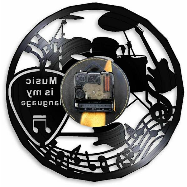 Musik, Gitarr, Vinylklocka, Hobby, Väggdekor, Rock, Musik, Modern Konst, Handgjord Present, Unik Design, Band, DJ, Heminredning, Pop, Present Idé För Kvinnor