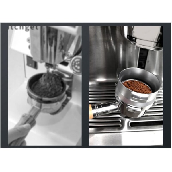 Aluminium Kaffeepulver Dosierring 54MM Kaffeerotationsschleife für Kaffeemaschinen Rotierender Pulerring (Schwarz)