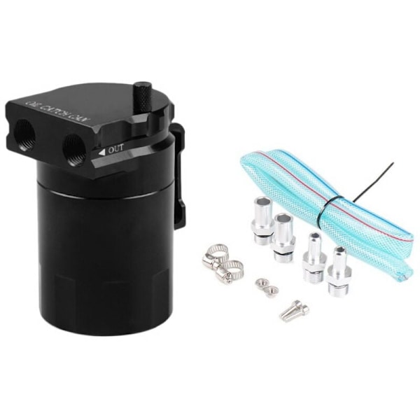 Universal Gløderørs Genopretning Motor Aluminium Tank Catch Can Separator 300Ml Sort