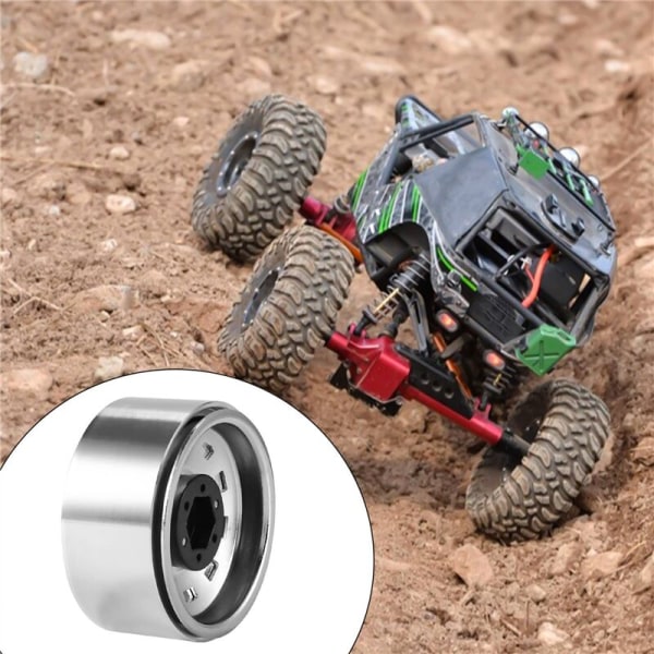 4 st 1,9 tum metallfälg med pärllås för 1/10 RC Crawler bil silver