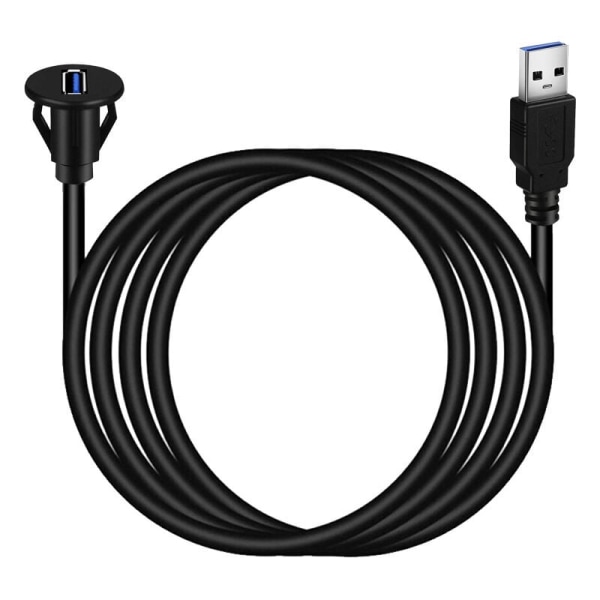 USB 3.0 AUX Male to Female Flush Panel Mount Extension Cable for Car Truck Boat Motorcycle Dashboard, 1 Meter