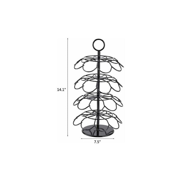 Kaffekapsler Holder Dispenser Kapsler Roterende Display Stativ for 36 Kapsler, Dolce Gusto Pod Holder Oppbevaringsstativ, 360 Grader Roterbar, Svart, O