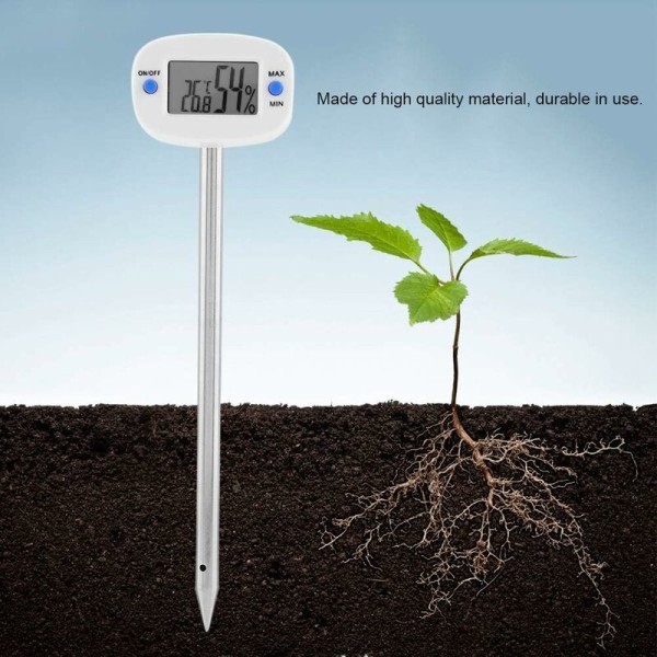 Digital jordhygrometer LCD-display temperaturfugtighedstester med sonde, elektronisk jordtester til haveplanter