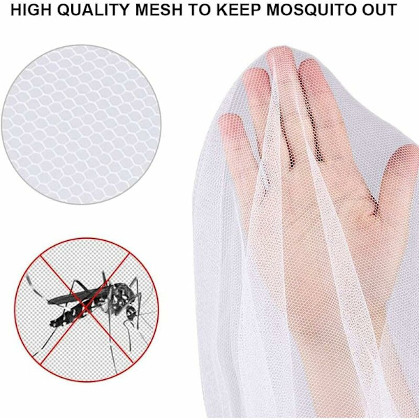 Myggnät, Stort Myggnät för Inomhus och Utomhus, Dubbelsängs Myggnät, Myggnät för att Dekorera Rummet och Förhindra Insekter (200 x 200 x
