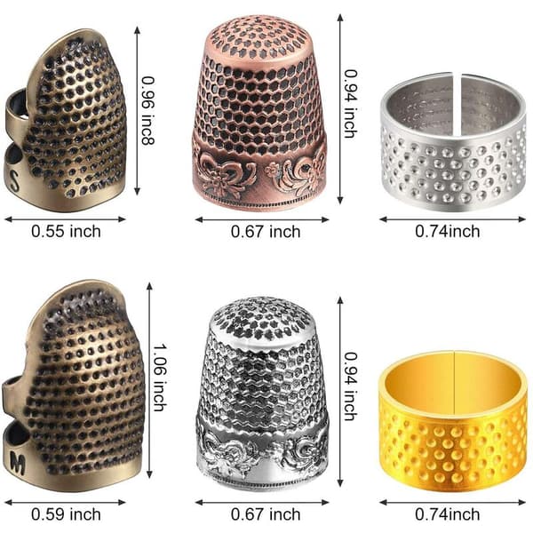 6 st fingerprotector, justerbart metallfingerskydd för broderisömnad