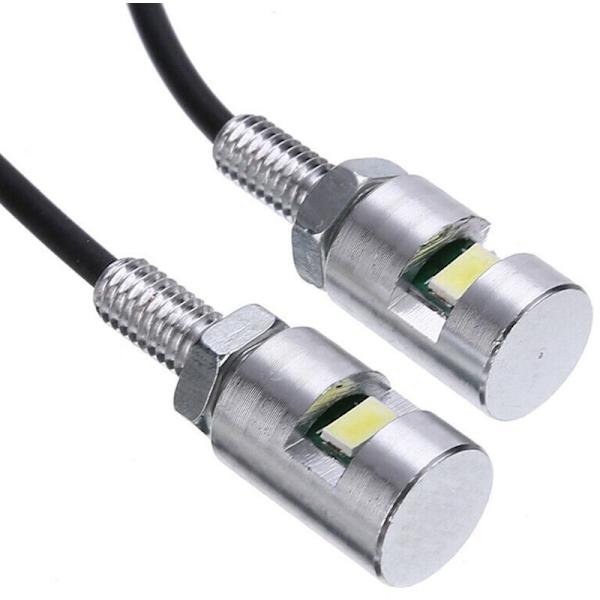 4X Chrome 5630 Moottoripyörän ruuvipulttilamppu Universaali auton rekisterikilven valo 12V
