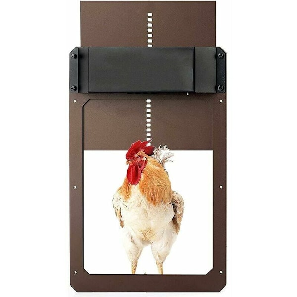 Automatisk Hönshusdörr, Batteridriven, Ljuskänslig, Automatisk Hönshusdörr, Hönshuslucka, Brun En Storlek