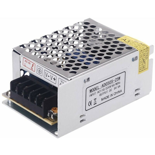 Transformer AC 100V 240V til DC 5V 5A 25W Spændingstransformator Strømswitch For LED-strip