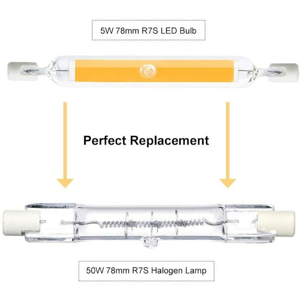 5W R7S 78MM LED J78 COB Filamenttilamppu, 500 Lumenia 360 Astetta, Halogeeni Lamppu 30W 48W 50W Vastaava, Täydellinen Kotiin, Keittiöön, Huoneeseen, Parvekkeelle, Toimistoon