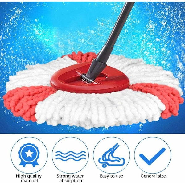 Mikrofiber Mopphode 2 i 1 Reserve Mopphode Trekantet Mopphode Mopphode -4 stk-