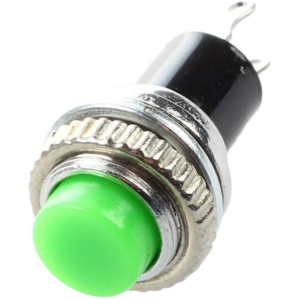 SODIAL(R) 10 stk. Momentary SPST NO Grøn Rund Kap Trykknap AC 3A/125V 1.5A/250V