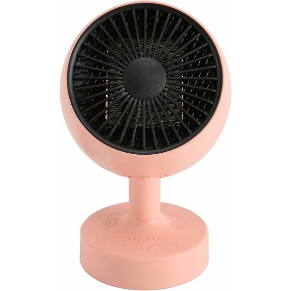 Bärbar värmefläkt, liten rymdvärmare, både kall och varm användning Justerbar vinkel mini rymdvärmare för hemmakontor (rosa)