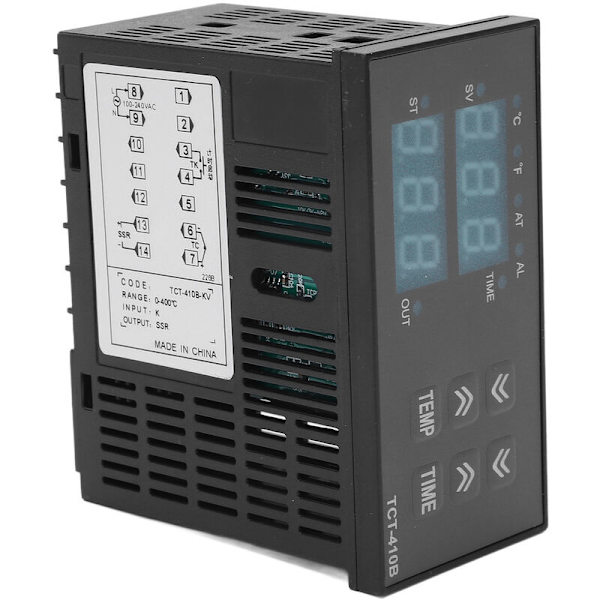 Digital Temperaturregulator, Høj Følsomhed 2 i 1 Varmpressetermometer Maskine SSR Udgang 100-240V Bredt Spændingsområde til Kedeludstyr