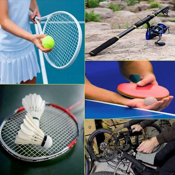 Racketgreb, Anti-Slip Absorberende Racketgreb, til Tennis, Fiskeri, Badminton, Squash (8 stk)