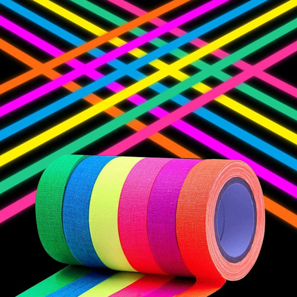 UV-fluoresoiva neoniteippi - Fluoresoiva gaffer-teippi rullassa Halloweeniin - Fluoresoiva gaffer-teippi koristeluun (6)