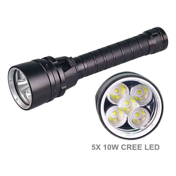 BigMac Cree L2 LED Dykke-lommelykt 100M Under vann Vanntett Oppladbar Batteri Lys og Lader Inkludert