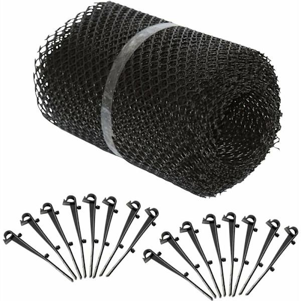4x Tagrender beskyttelsesnet med 60 fastgørelsesklips, 16cm6m