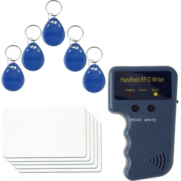 125KHz EM4100 RFID-kopimaskine, -skriver, -duplikator, -programmering, -læser + T5577 EM4305 ID genbeskrivelige nøglebrikker, -kort
