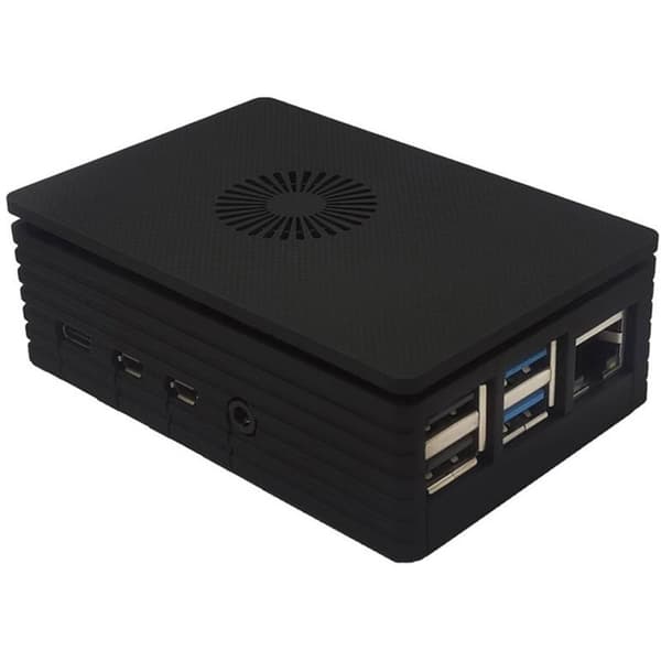 Beskyttende ABS-etui til Raspberry Pi 4, sort skal, plasticetui