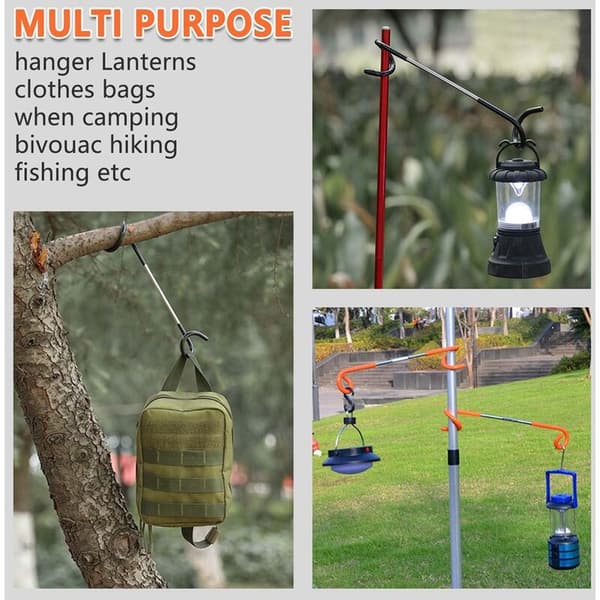 Camping lanterne krog ophæng, multi-purpose camping lys/lampe krog, stærk ophæng til camping, udendørs udstyr