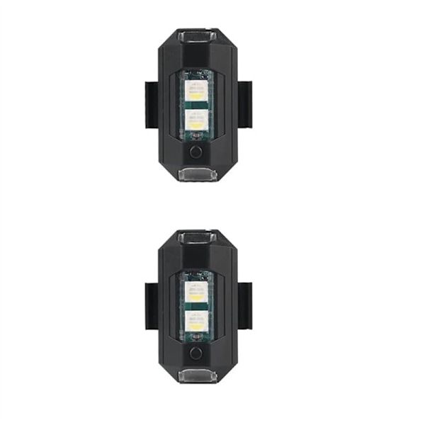 LED Strobe Drone Lys 7 Farger USB Lading Nattlys for Air 2S/Mini 2/Sykkel/Smuss Sykkel/Bil/Motorsykkel, 2PCS