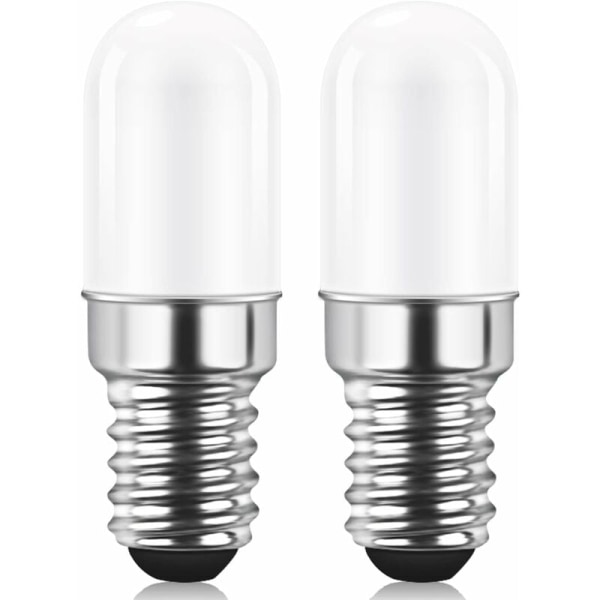 E14 LED-pære til køleskab, 2 W svarende til 15 W, varm hvid 3000K, pære til køleskab, saltlampe, symaskine, ikke-dæmpbar, 2-pak