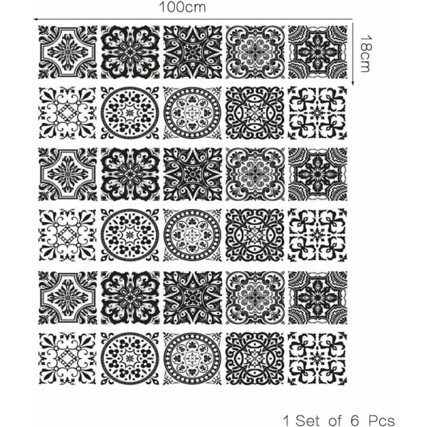 Sett med 6 vanntette vinyltrappe klistremerker -