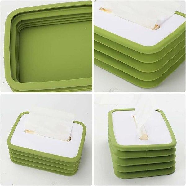 SiliCone Tissue Box - Foldbar Tissue Dispenser - Praktisk Papirhåndklædeholder - Til Badeværelse, Bordplader, Hjem, Kontor, Bil -