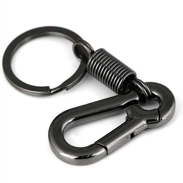 20X Business Størrelse Heavy Duty Spring Karabinhage Nøglering, Sort