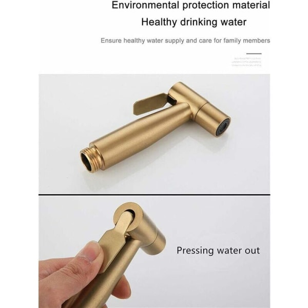 Toilet Sprayer i rustfrit stål, Bidet Sprayer Kit, Toilet Sprayer Håndbruser (Guld)