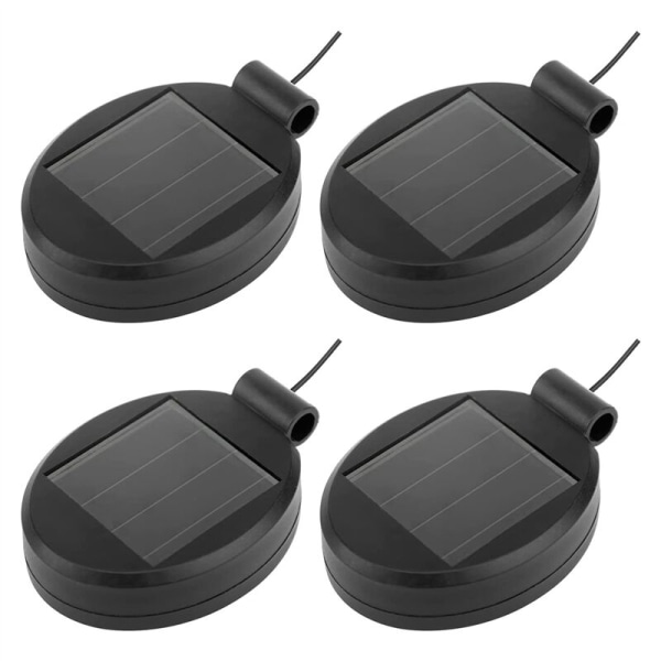 4-pack solcellslampor LED-ersättning övre del panel, solpanel lykta lock glödlampa tillbehör batterilåda