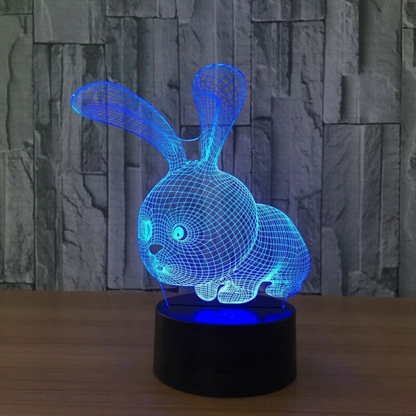 Sød 3D Kanin Lampe Led Lampe Med Afbryderknap Lampe Til Børns Feriegaver Bedste Søvn Touch Switch